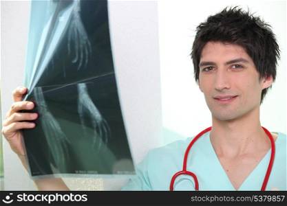 nurse holding radiography