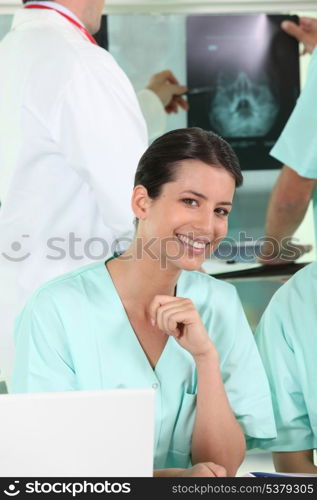 Nurse in a radiology unit