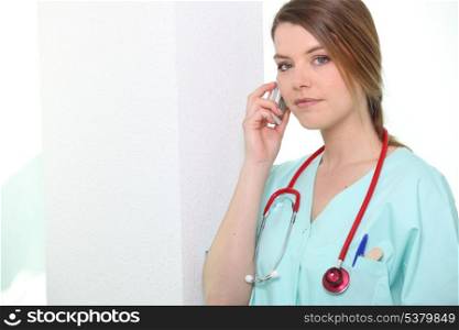 Nurse on phone