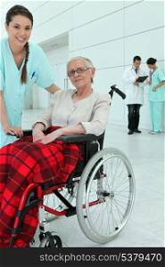 Nurse with elderly invalid