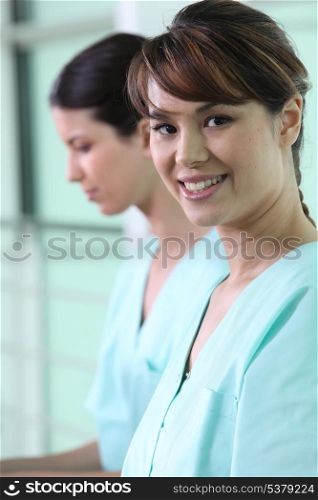 Nurses in scrubs