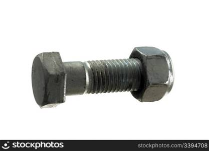 Nut and bolt isolated on white background