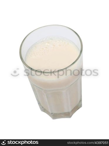 Nutrient glass of milk isolated on white background