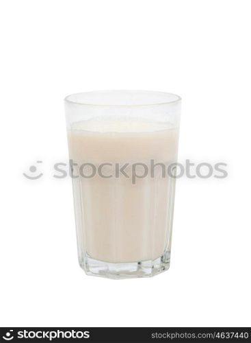 Nutrient glass of milk isolated on white background