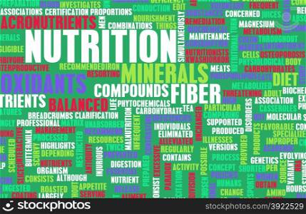 Nutrition Abstract as a Word Cloud Art