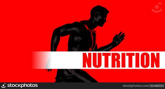 Nutrition Concept with Fit Man Running Lifestyle. Nutrition Concept