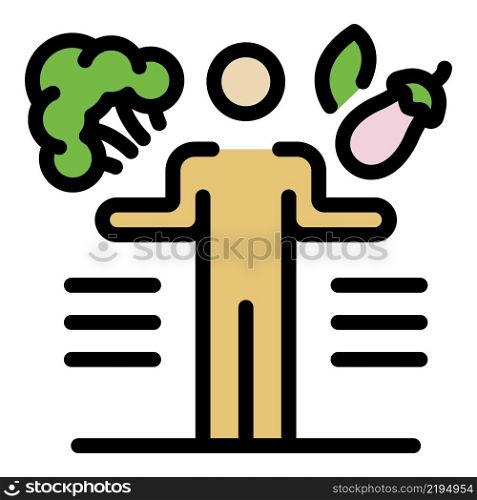 Nutrition consultant icon. Outline nutrition consultant vector icon color flat isolated. Nutrition consultant icon color outline vector
