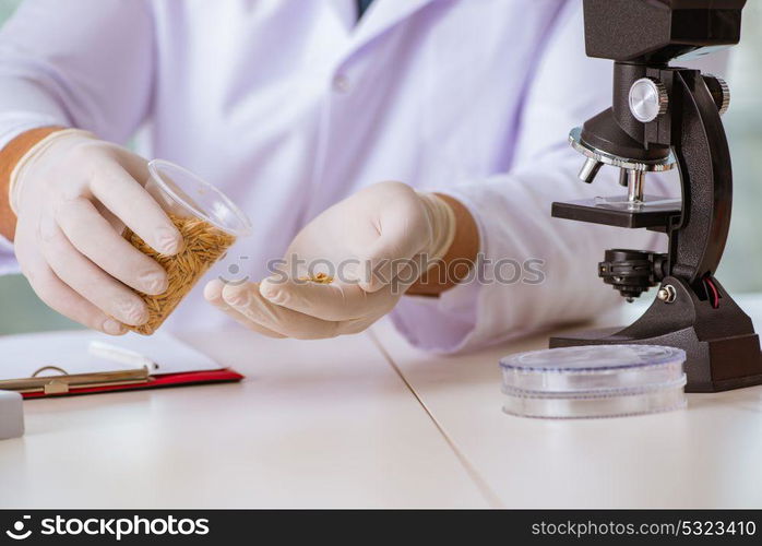 Nutrition expert testing food products in lab