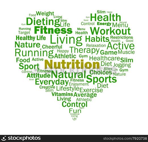 Nutrition Heart Showing Healthy Food Nutrients And Nutritional