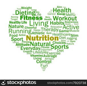 Nutrition Heart Showing Healthy Food Nutrients And Nutritional