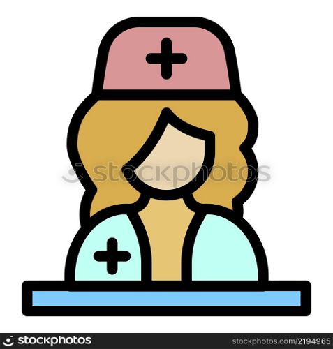 Nutritionist doctor icon. Outline nutritionist doctor vector icon color flat isolated. Nutritionist doctor icon color outline vector