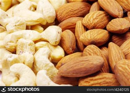 Nuts assorted for backgrounds or textures