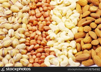 nuts collection as a background