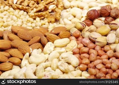 nuts collection isolated on background