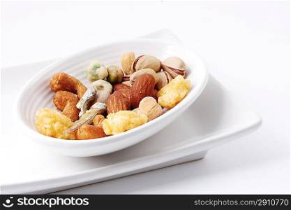 Nuts in plate