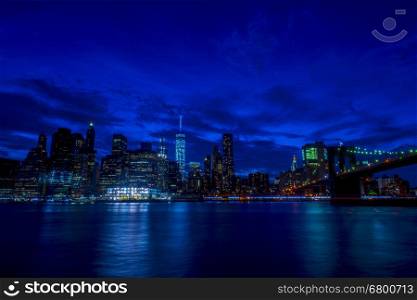 NY Sky panorama from the brooklyn bridge