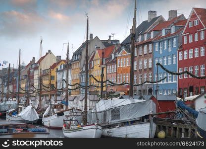 Nyhavn is the old harbor of Copenhagen. Denmark