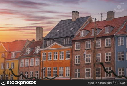 Nyhavn is the old harbor of Copenhagen. Denmark