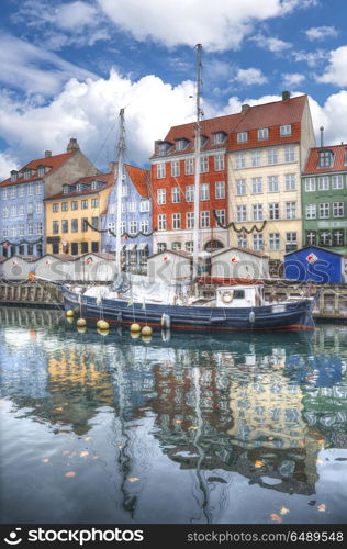 Nyhavn is the old harbor of Copenhagen. Denmark. Nyhavn is the old harbor of Copenhagen