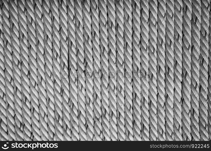 Nylon rope background In a fishing village in Thailand, it feels vintage. Shows the way of life of fishermen Reflect on living