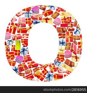 O Letter - Alphabet made of giftboxes