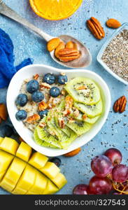 oat flakes with chia seed and fresh fruit