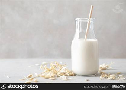 Oat milk. Delicious and healthy vegetarian alternative milk drink. Non-dairy milk