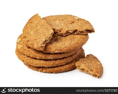 Oatmeal chip cookie isolated on white background. Oatmeal Cookie on a white background