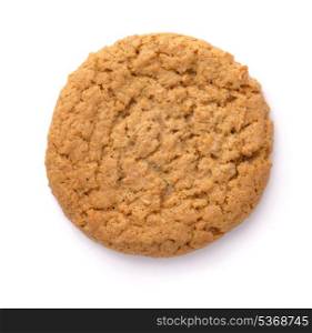 Oatmeal cookie isolated on white. Top view.