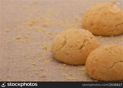 oatmeal cookies light brown circular shape. cookies of the round form