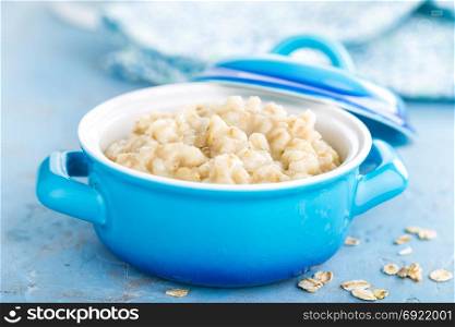 Oatmeal, oats porridge, healthy food