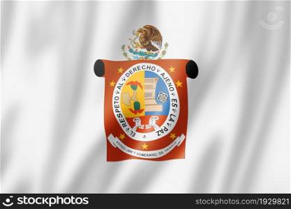 Oaxaca state flag, Mexico waving banner collection. 3D illustration. Oaxaca state flag, Mexico
