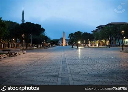 Obelisk at early morning square, Istanbul, Turkey