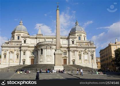 Obelisk in front of a church, Piazza dell&acute;Esquilino, Santa Maria Maggiore Church, Rome, Italy