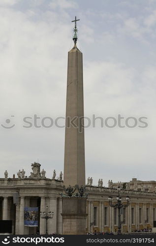 Obelisk in front of a church, St. Peter&acute;s Basilica, St. Peter&acute;s Square, Vatican City