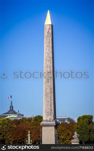 Obelisk of Luxor in Concorde square, Paris, France. Obelisk of Luxor in Concorde square, Paris