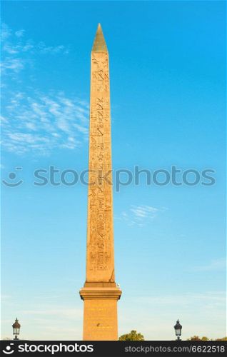 Obelisk on Place de la Concorde in Paris, France