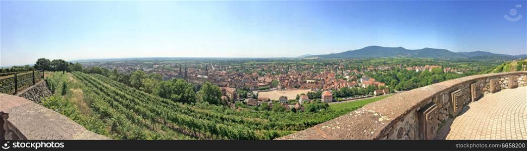 Obernai, Alsace, France, panoramic view to the city