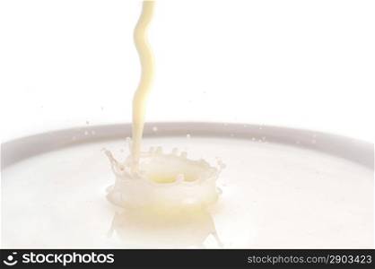 object drops into milk and splash