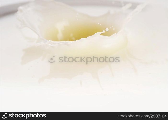 object drops into milk and splash