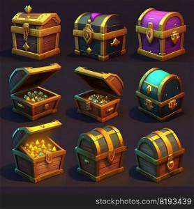 object game treasure chest ai≥≠rated. ui trunk, wea<h box, gold icon object game treasure chest illustration. object game treasure chest ai≥≠rated