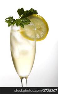 object on grey - champagne glasses with ice