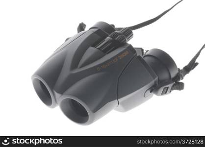 object on white - black zoom binoculars