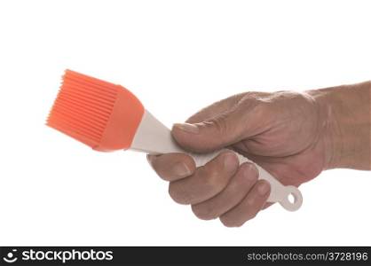 object on white - brush in hand