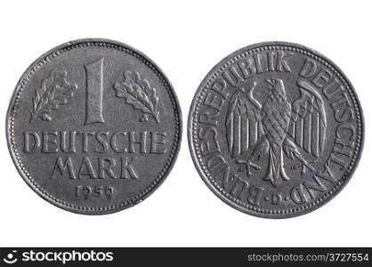 object on white - Deutsche mark coins