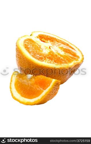 object on white - food orange close up