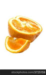 object on white - food orange close up