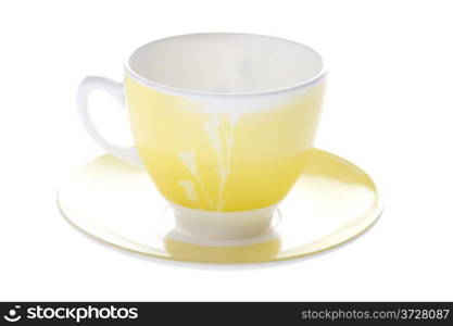 object on white - kitchen utensil Yellow Tea cup