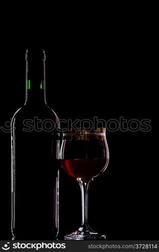 object on white - White wine glass and bocal