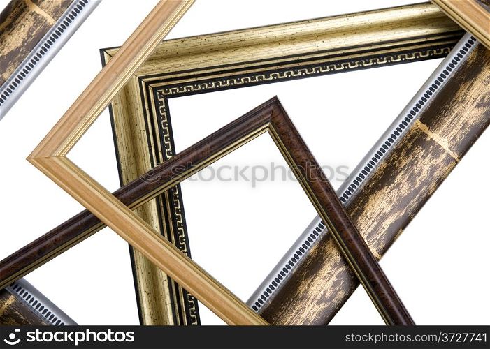 object on white - wooden picture frame